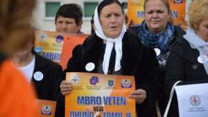 Women from rural areas protesting