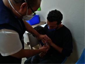 Vaccination campaign for children against measles