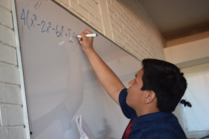 He comes once a week to explain math problems