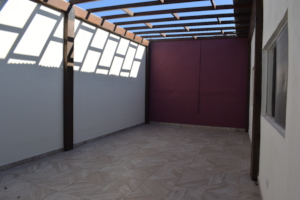 The semi-roofed space is almost ready to be used!