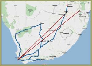 Distances covered by Baboon Matters in 2017