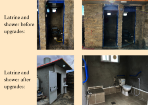 Before & after latrine & shower upgrades
