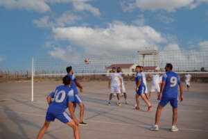 Restored volleyball court in Duhok, Iraq