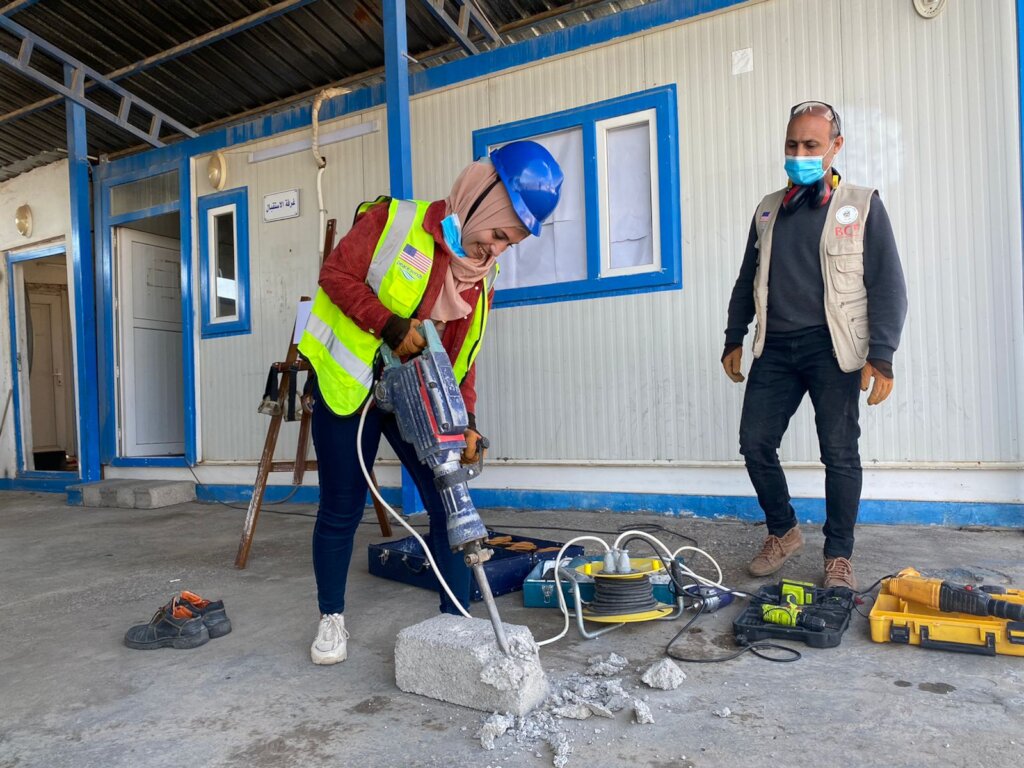 Vocational trainee and instructor