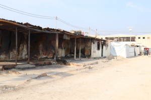 Homes destroyed after the fire in Baharka