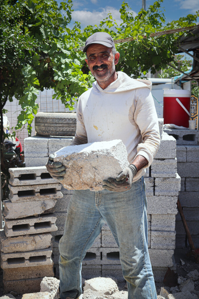 Cash-for-work laborer during construction