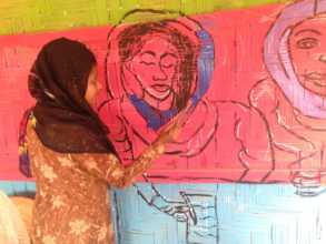 Rohingya women painting