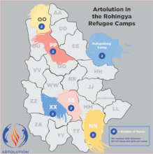 Map of Artolution's Projects in Rohingya Camps