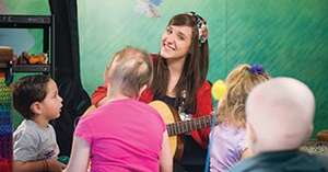 Music Therapist Amy holds a session with patients