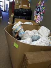 Sorting diaper kits for Guatemala!