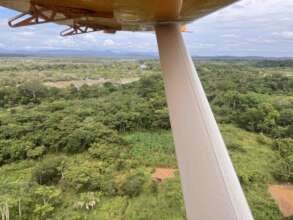 Arriving by small high-wing plane