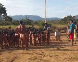 Kids line up to get their copy