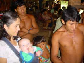 Eglee in Cano Iguana with her son in 2003