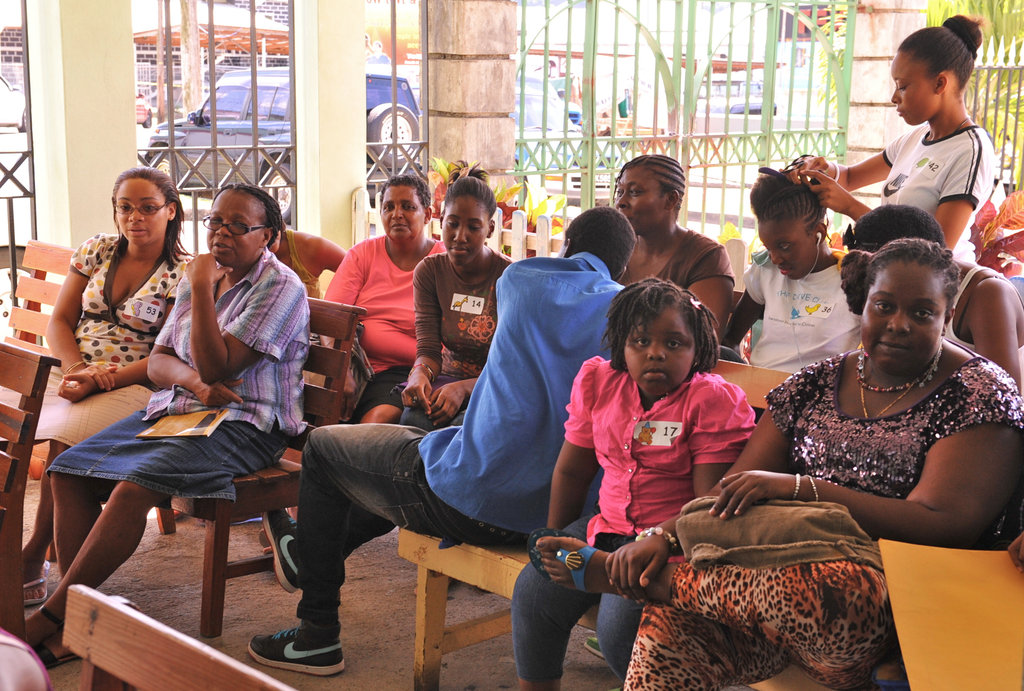 Patients and families wait to be seen by the team