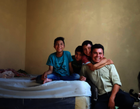 Willian and family in their new home
