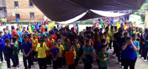 Gathering of students