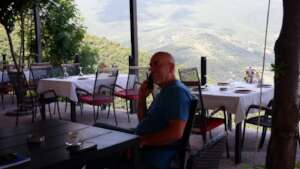 Xheladin at his restaurant