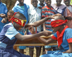 Girls from the Pokot and Ilchamus tribes at camp