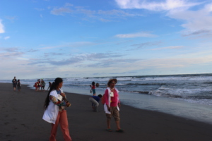 Walking back to the camping site