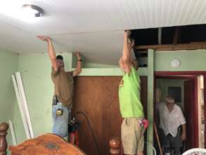 New roofs mean new ceilings! These volunteers rock