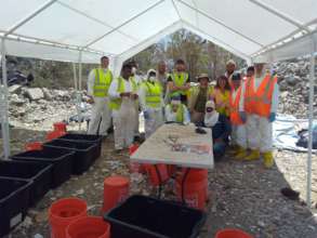 UVI students participating in waste audit