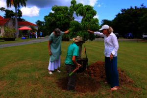 CFVI President Dee Brown, Arbor Day tree planting