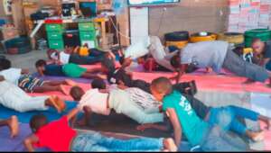 Children in Green kidz yoga session