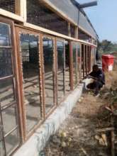 Windows going in  at the open-air yoga pavilion