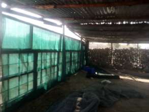 Shadenet blinds creating a farming classroom space