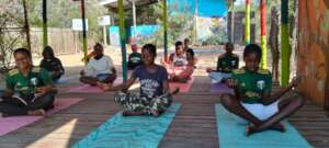 The session ends with peaceful meditation