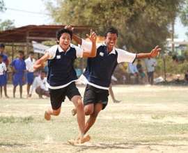 Celebrating a goal!