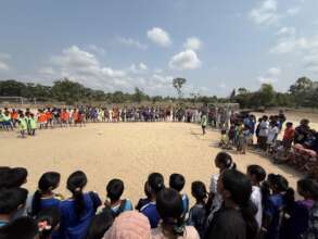 Kids enjoying soccer penalty kicks
