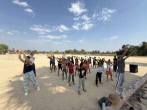 Kids having fun in Zumba class