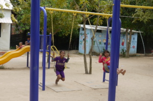Playground installation at one of the Schools