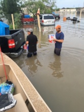 Delivering water.