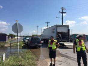 Setting up a distribution in Mercedes, TX.