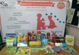 Stationery collected for CCI children