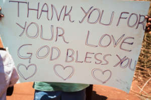 Thank You Sign at Centre