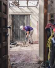 Debris removal in a home in the USVI