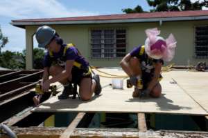 Recovery and repair work in the USVI