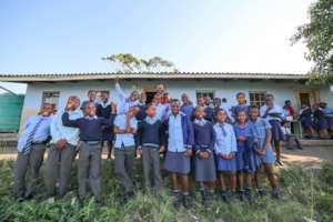 Sandile and his grade 4 and 5 class!