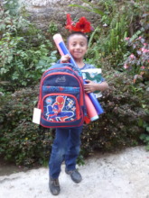 Ismael with His School Supplies