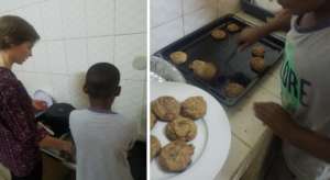 Baking cookies at school
