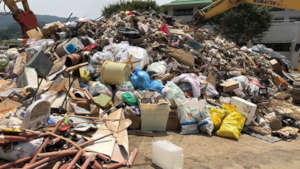 Debris from damaged homes