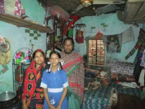 Jannatul with her family in their humble home