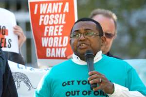 Altamiran speaking outside the World Bank
