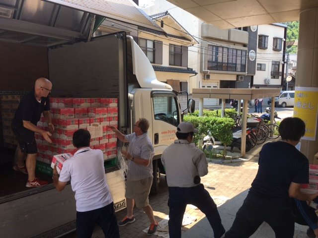 Support for flooding victims in Western Japan
