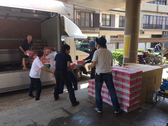 Support for flooding victims in Western Japan