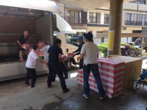 Support for flooding victims in Western Japan