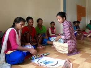 Sarita gives embroidery training in Bardiya